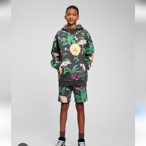Gap Teen Unisex Summer Floral Hoodie - Size 10